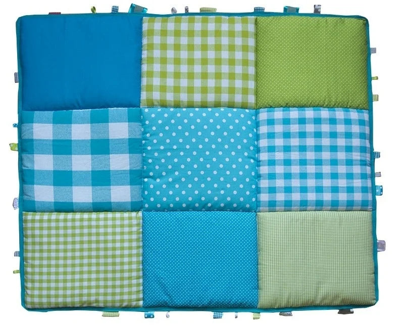 Boxkleed 70x90 75x90 75x95 80x80 80x100 100x100 Rond 90/95 cm Groen met Blauw - boxkleed