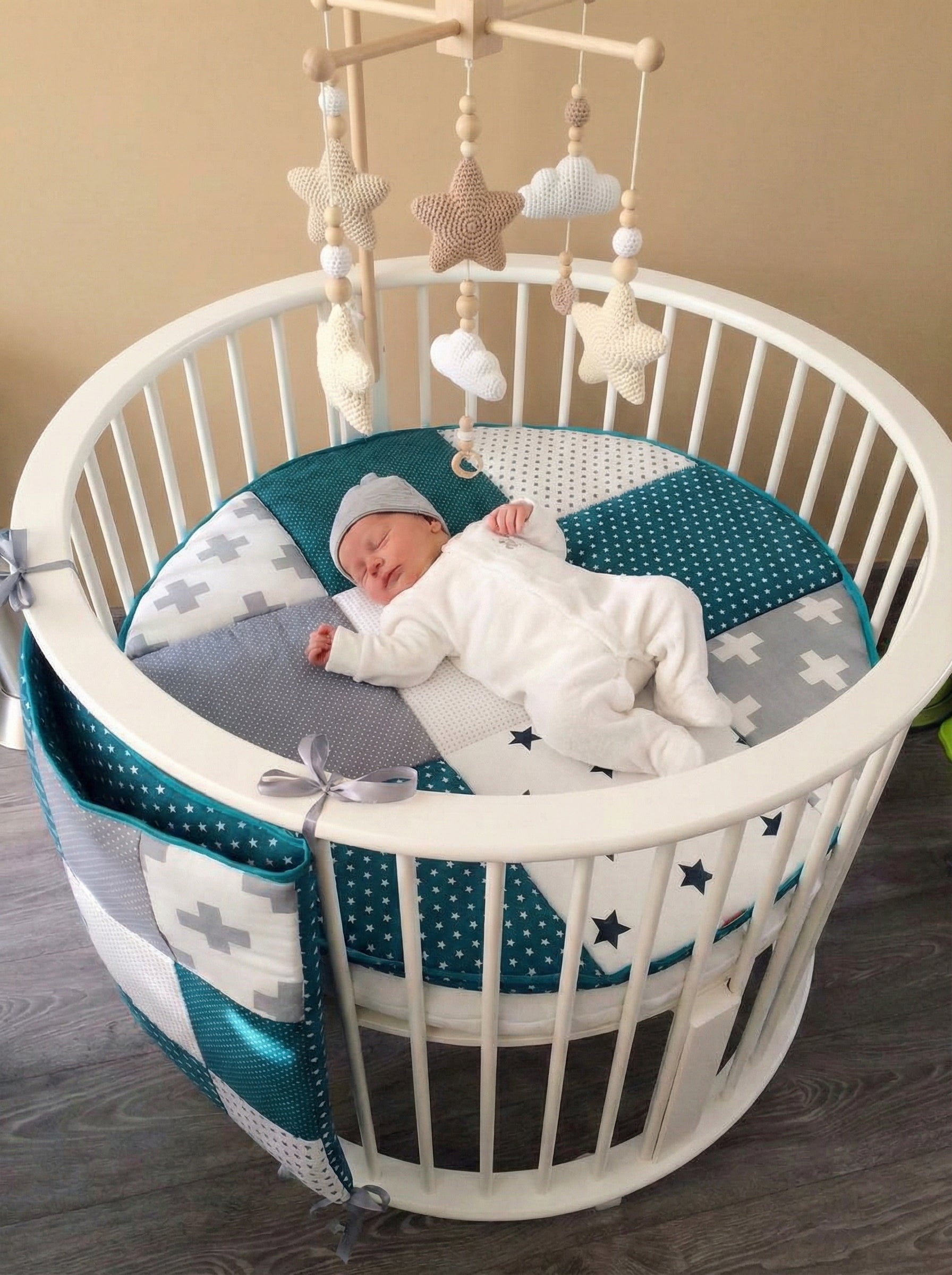 Boxkleed Petrol grijze plus - boxkleed