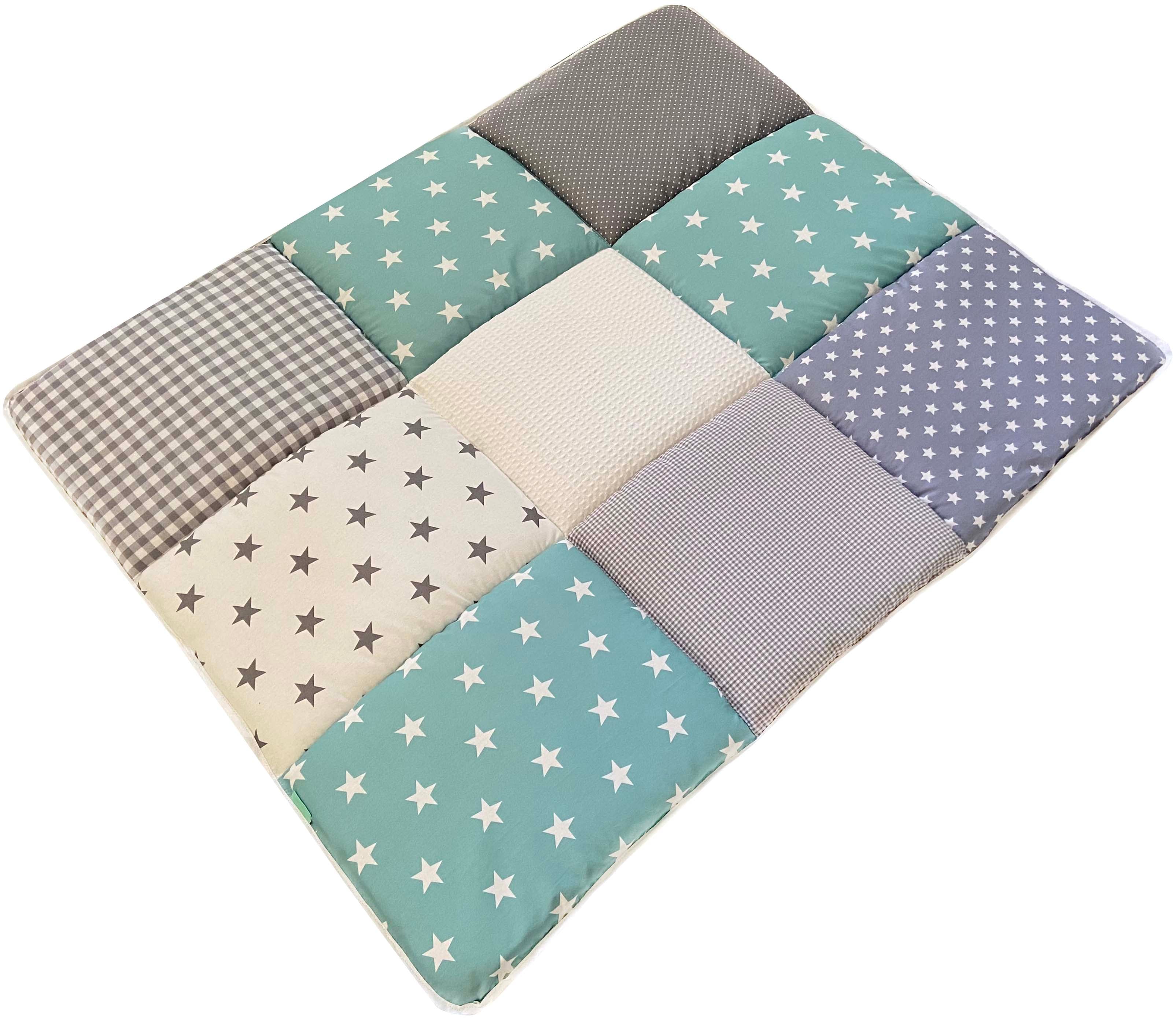 Boxkleed Sterren Zeegroen - Poedergroen - boxkleed