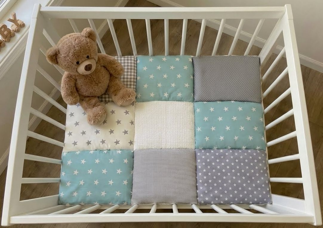 Boxkleed Sterren Zeegroen - Poedergroen - boxkleed