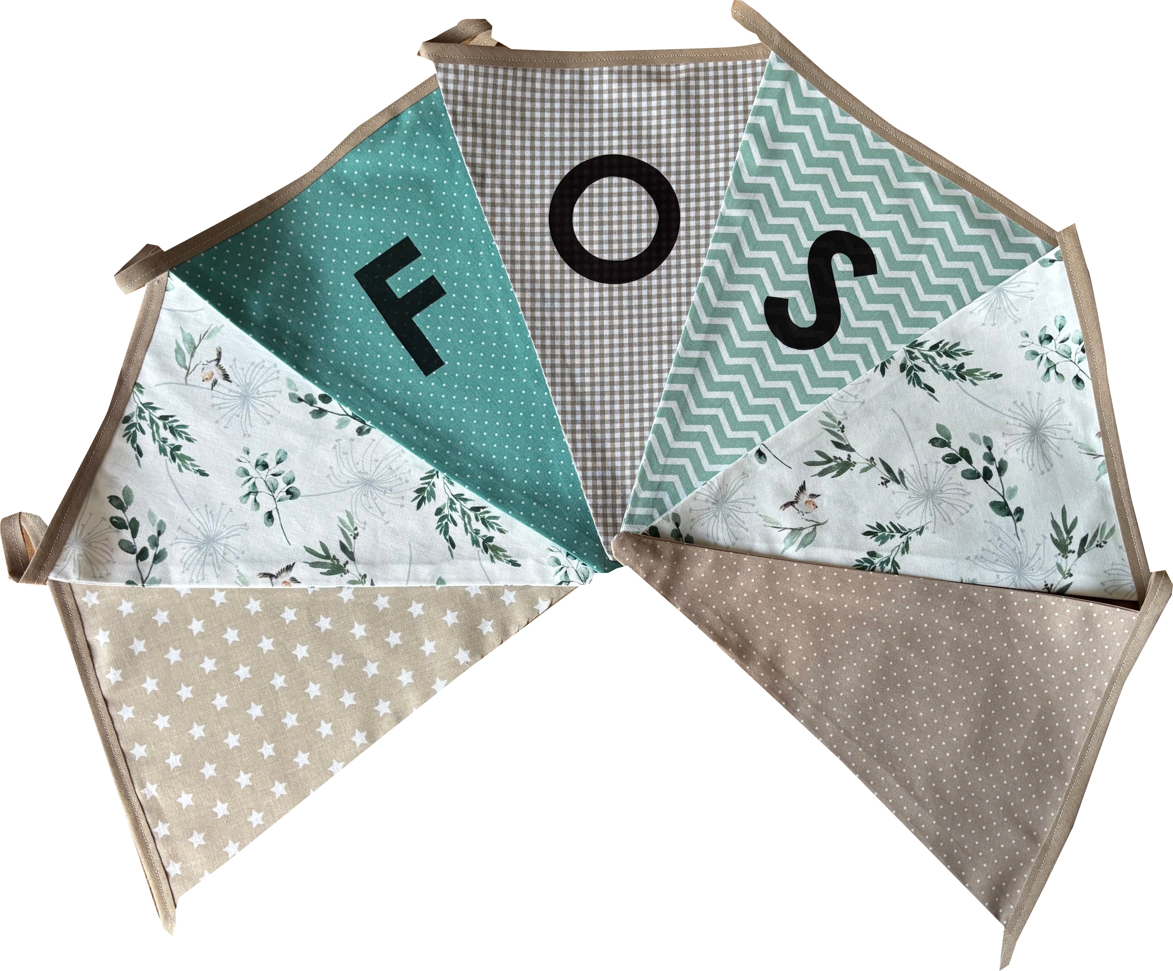 Vlaggetjes met naam: ontwerp Fos