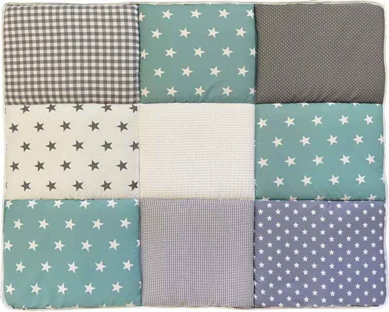 Boxkleed 70x90 75x90 75x95 80x80 80x100 100x100 Rond 90/95 cm Sterren Zeegroen - Poedergroen