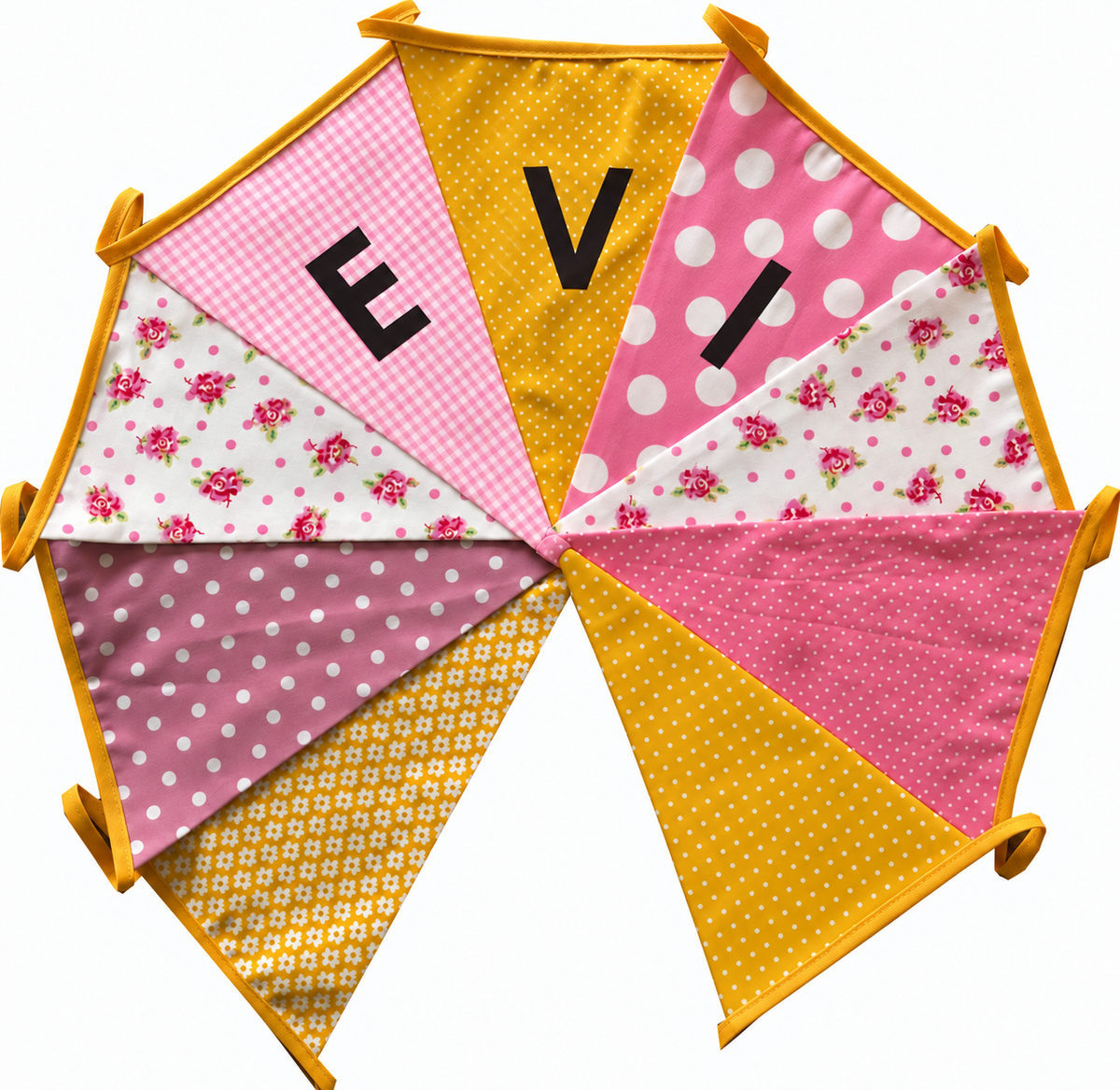 Vlaggetjes met naam: ontwerp Evi