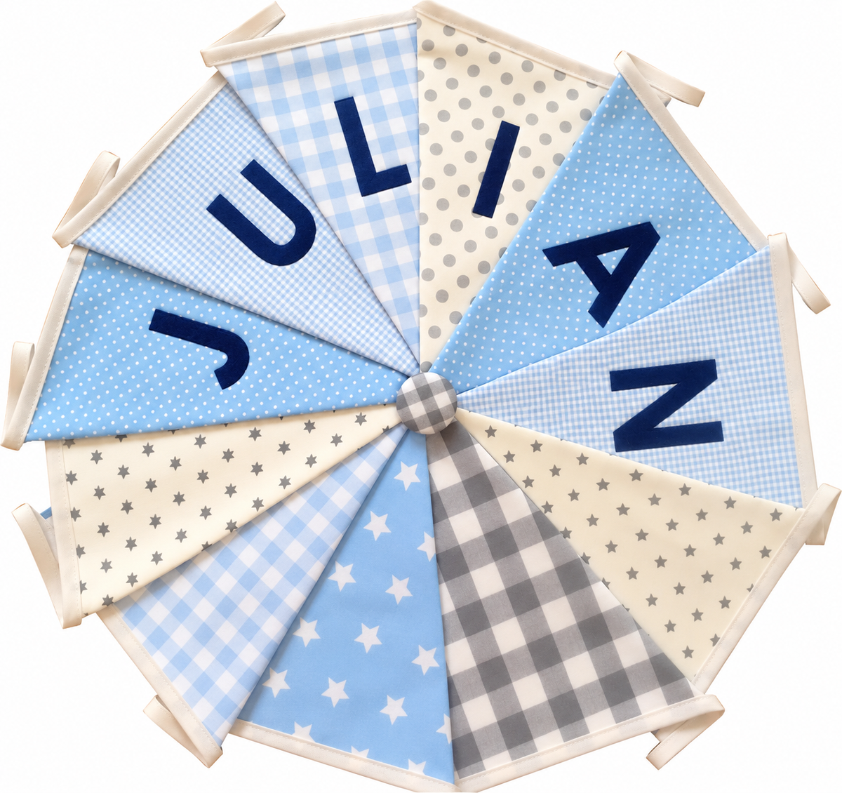 Vlaggetjes met naam: ontwerp Julian
