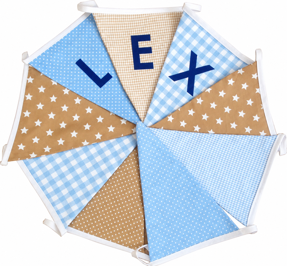Vlaggetjes met naam: ontwerp Lex