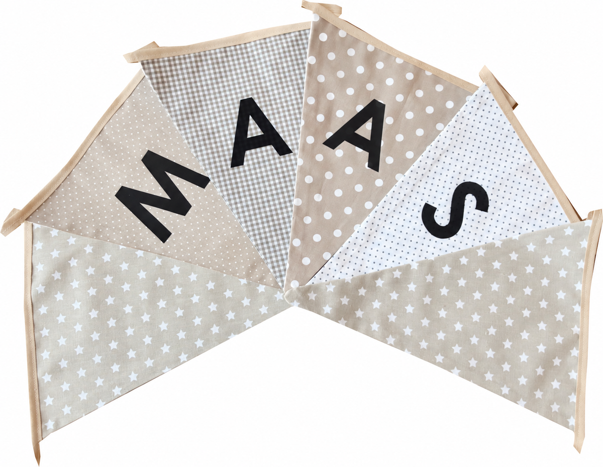 Vlaggetjes met naam: ontwerp Maas