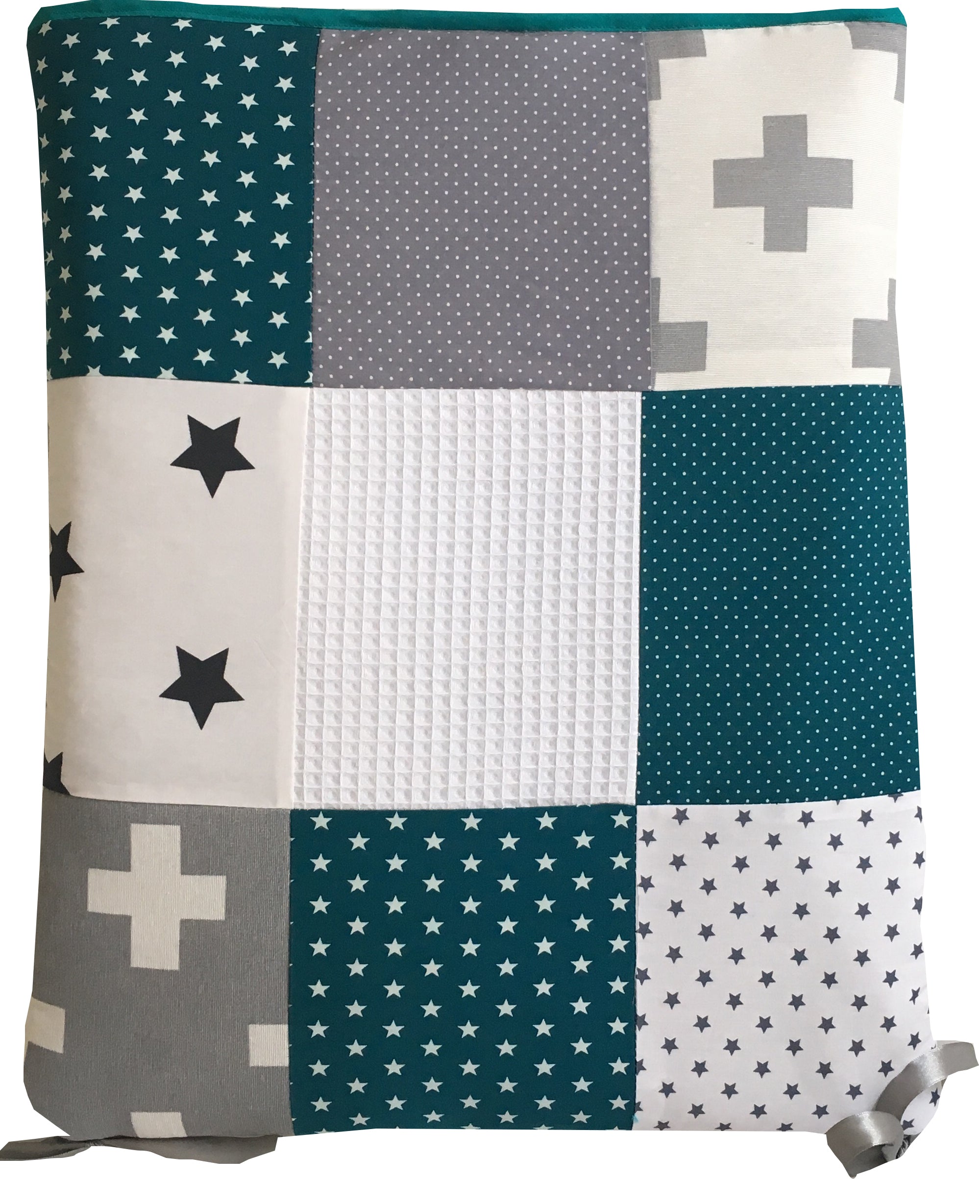 Boxkleed Petrol grijze plus - boxkleed