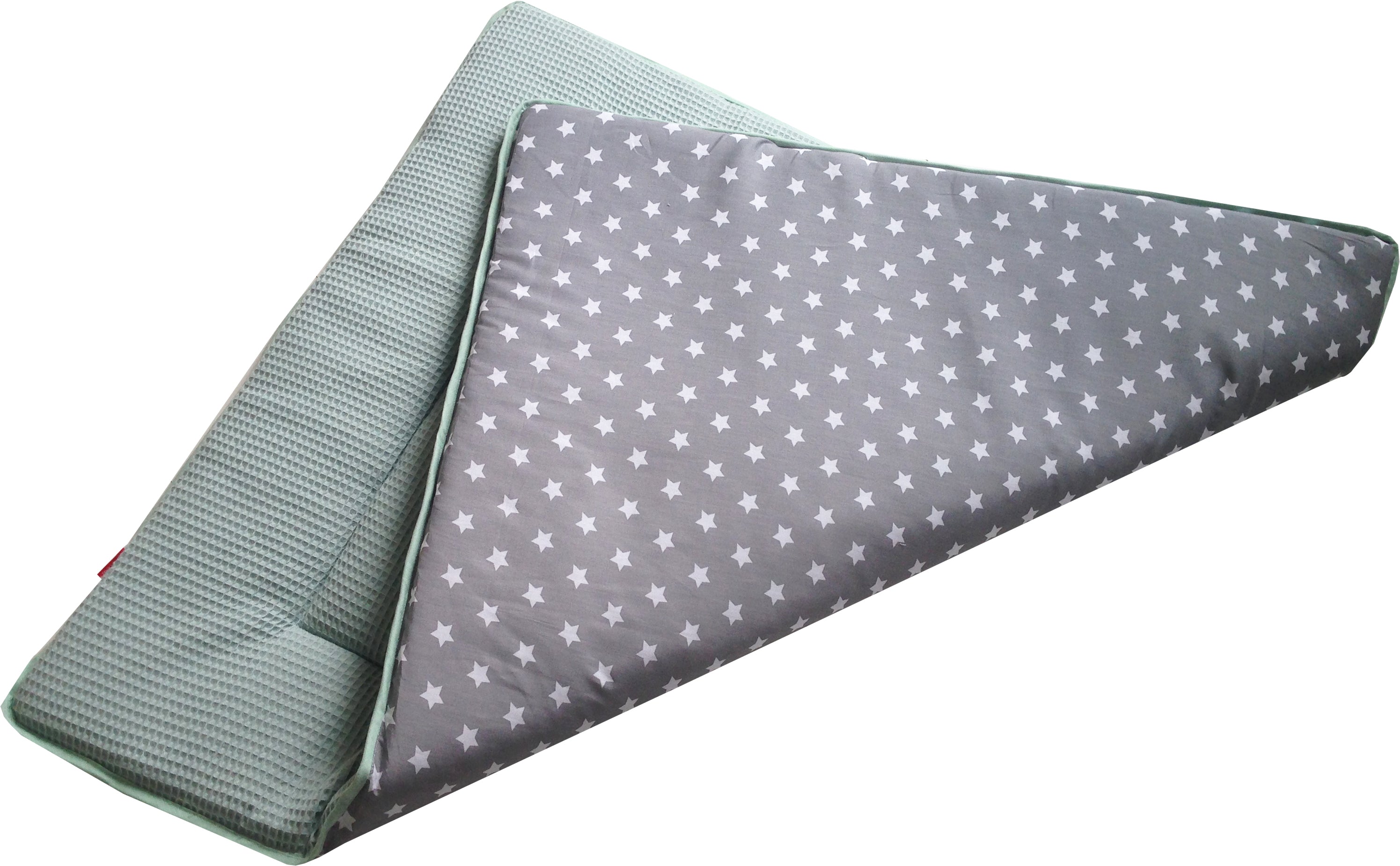 Boxkleed Wafelstof Zeegroen - boxkleed