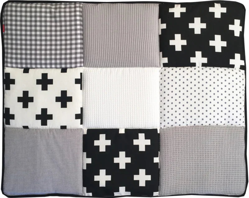 Boxkleed Zwart Wit Grijs Wafel (kopie) - boxkleed