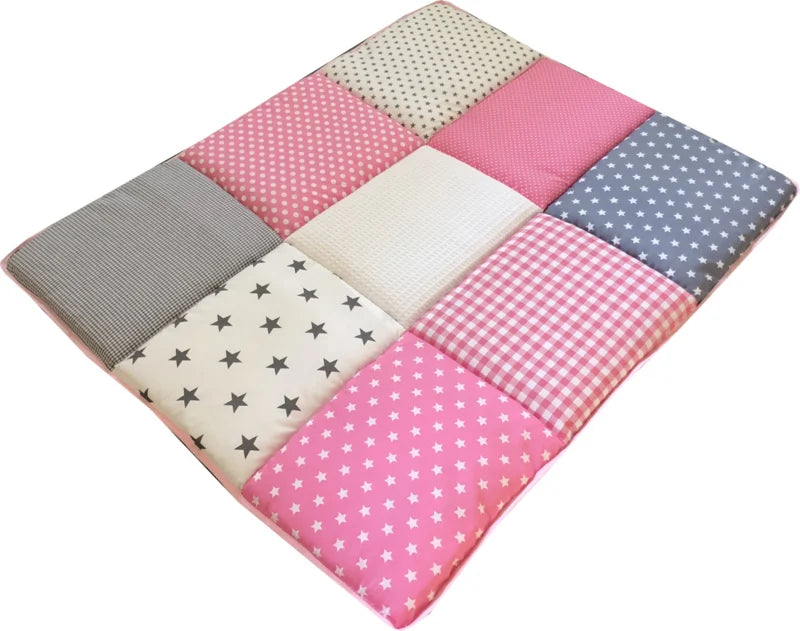 Boxkleed 70x90 75x90 75x95 80x80 80x100 100x100 Rond 90/95 cm Zachtroze sterren met grijs