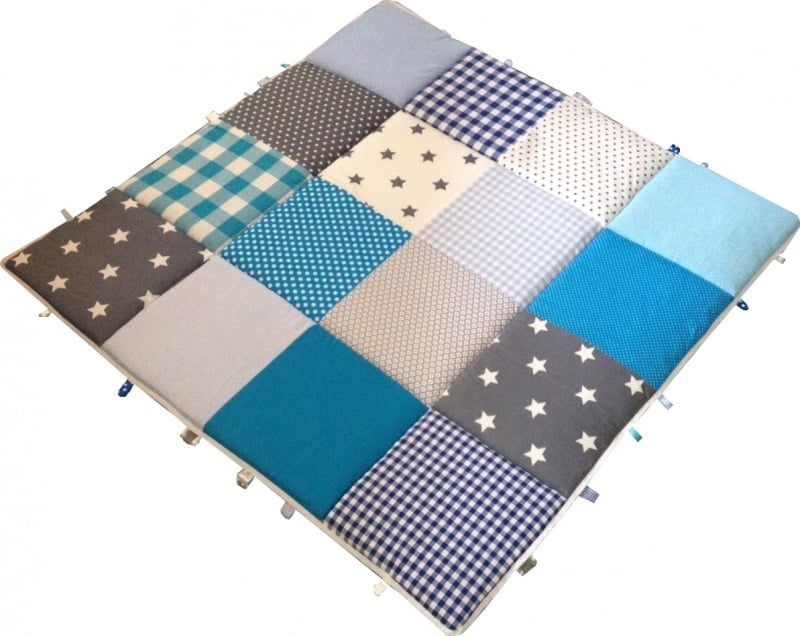 Speelmat foam auto speelmat speelmat kinderen speelmat groot Sterren Stoer - Blauw Grijs