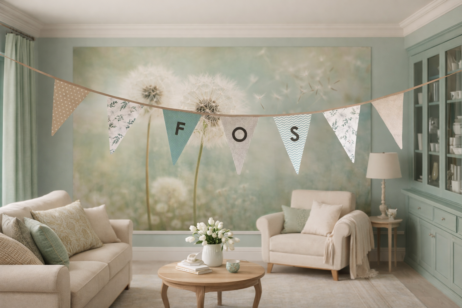 Vlaggetjes met naam: ontwerp Fos