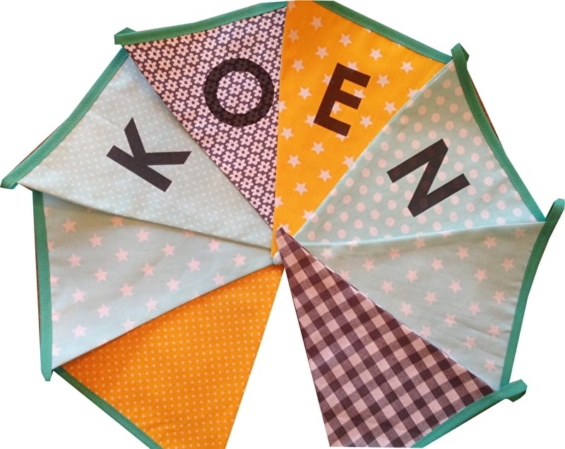 Vlaggetjes met naam: ontwerp Koen